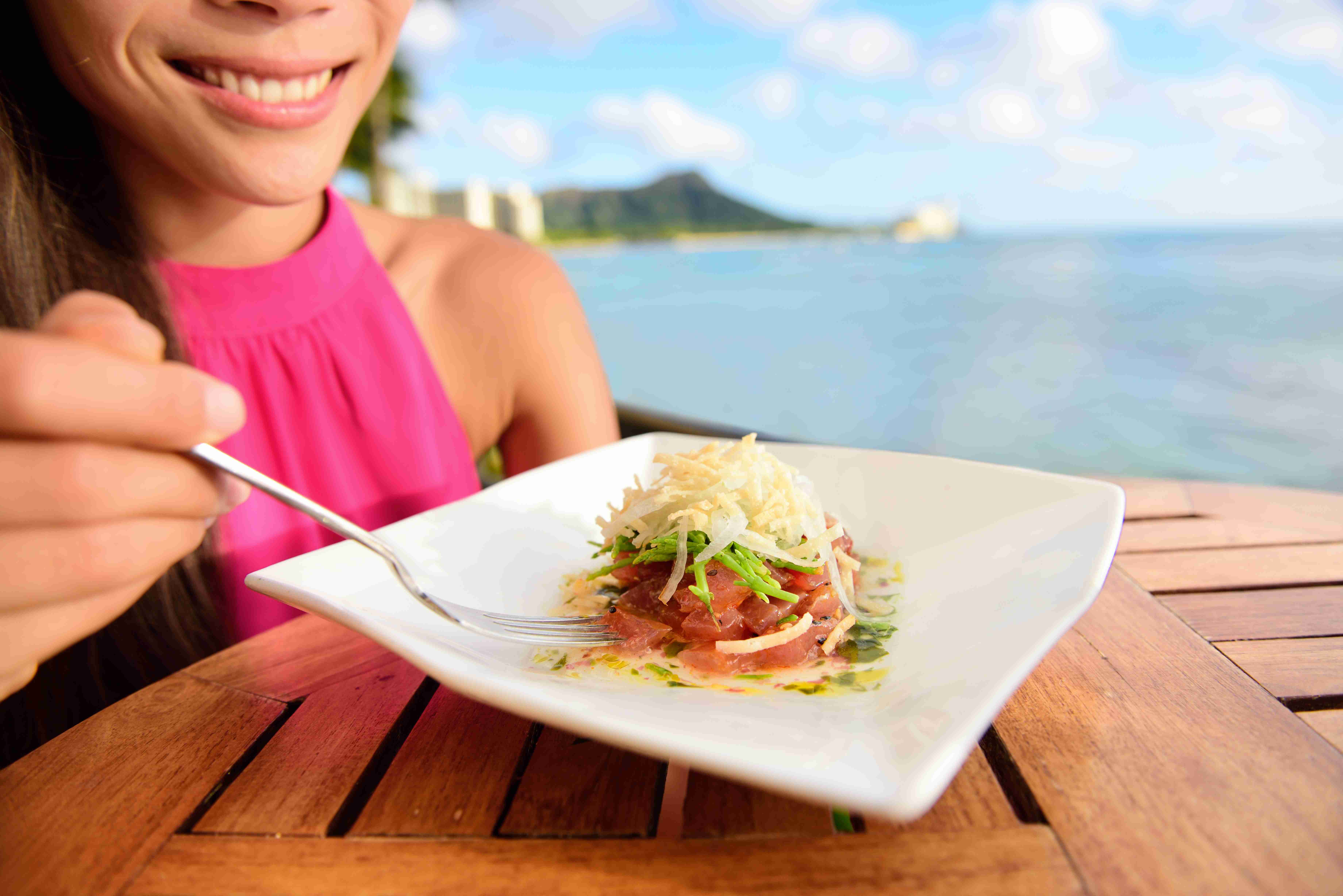 Tuna tartare - raw ahi hawaiian dish